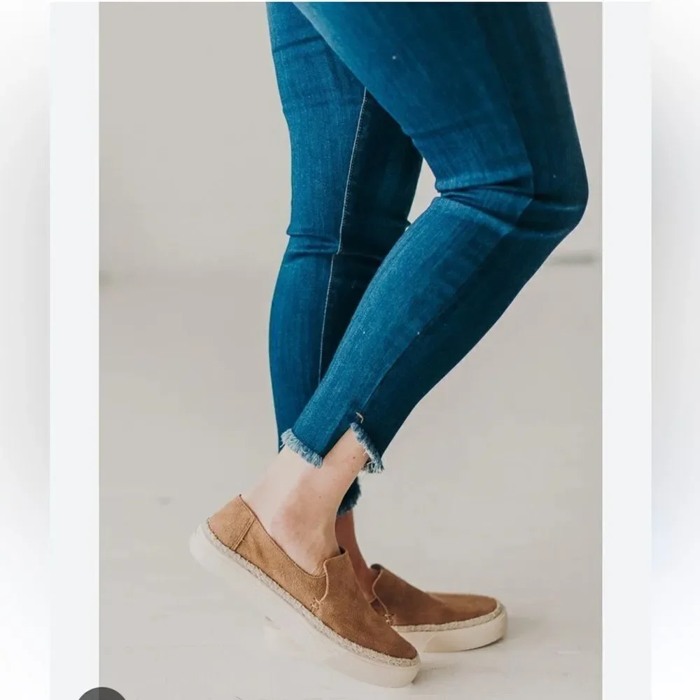 Toms Sunset Toffee Suede Women's Tan Slip-On Espadrille Sneakers Size 11